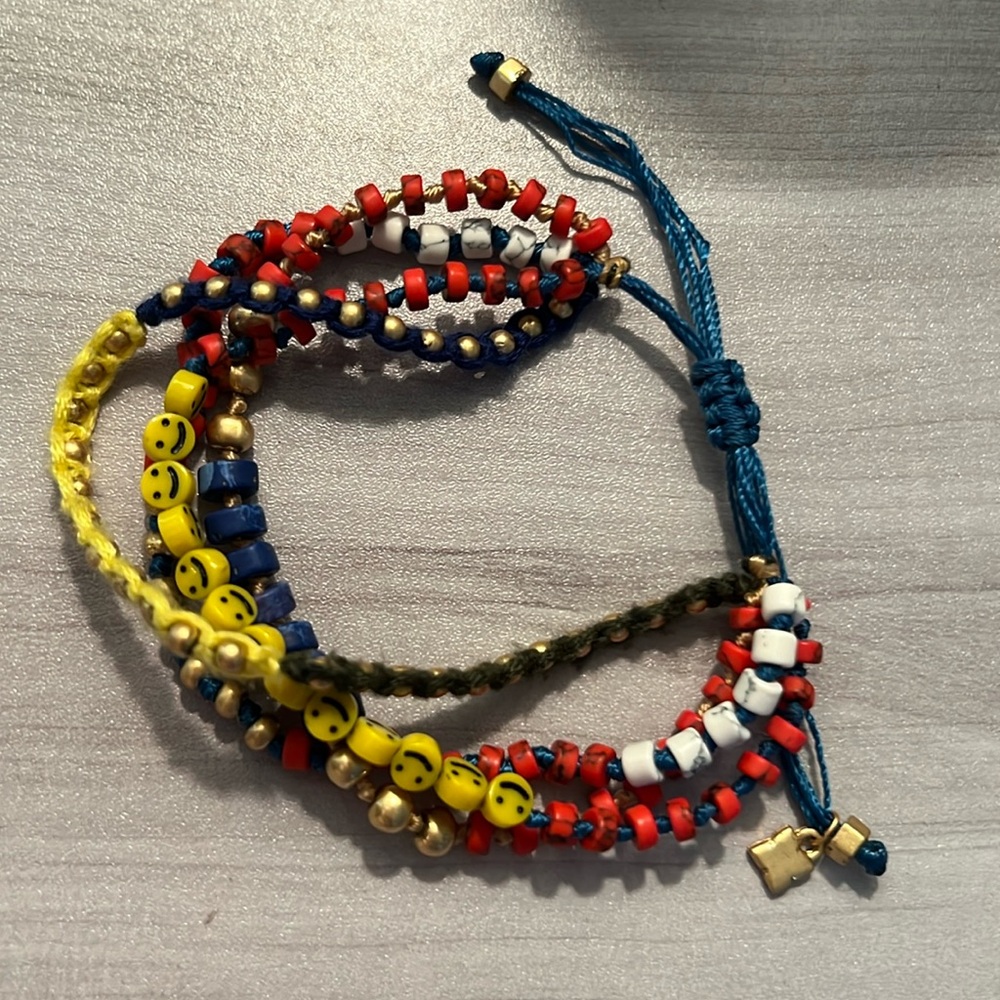 Adjustable Beaded Smiley Bracelet - image 2